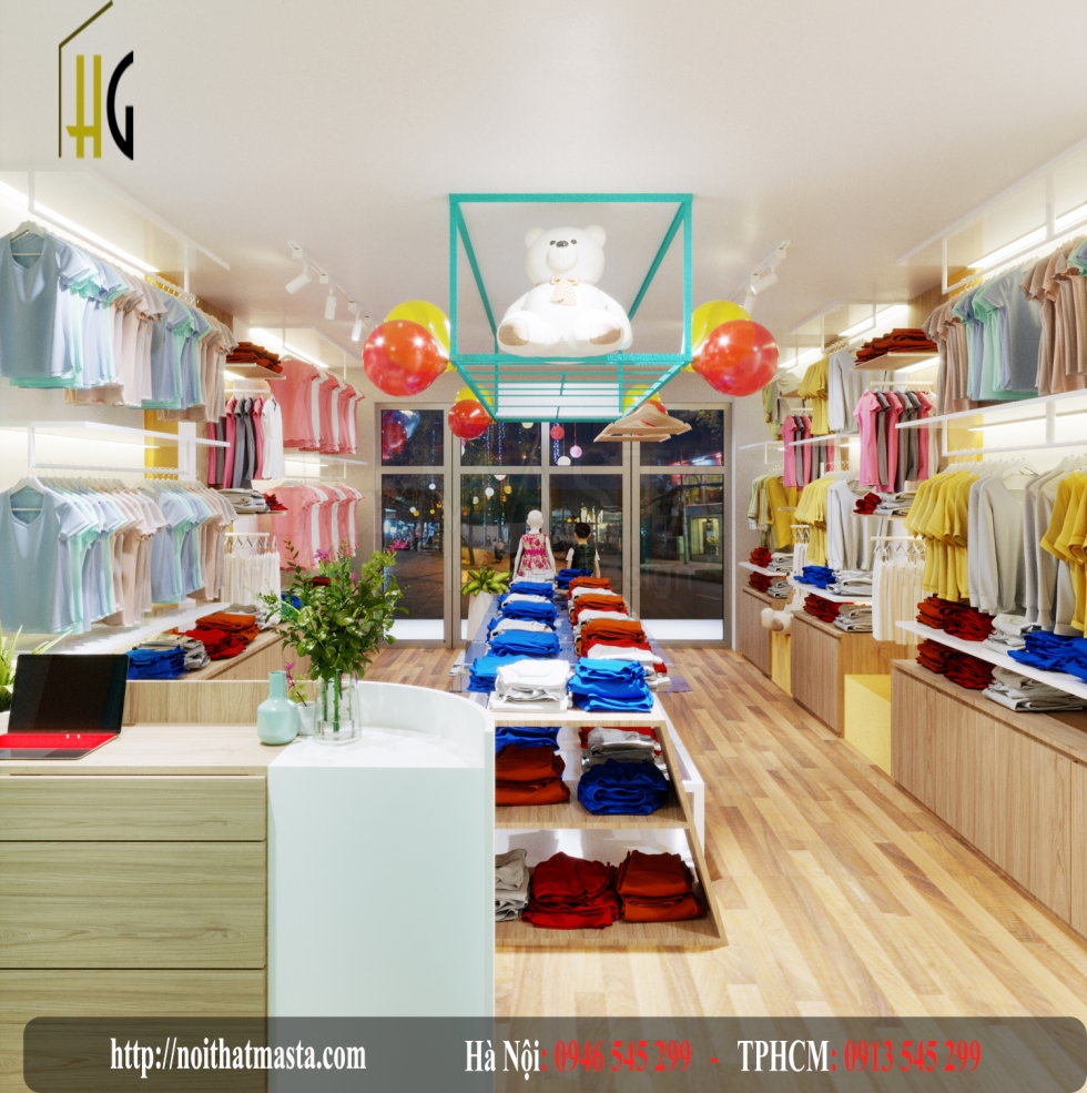 Thiết kế shop mẹ bé Baby shop Mỹ Vinh